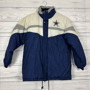 VTG  90s GAME DAY NFL DALLAS COWBOYS FULL ZIP JACKET SIZE 20 SPELLOUT